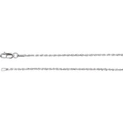14K White 1.3 mm Diamond-Cut Rope 7" Chain