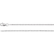 14K White 1.5 mm Hollow Bead 16" Chain