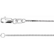 14K White .75 mm Box 20" Chain