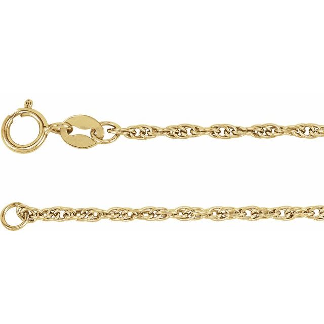 14K Yellow 1.75 mm Rope 24" Chain