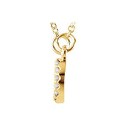 14K Yellow .07 CTW Natural Diamond "XO" Phrase 16 1/2" Necklace