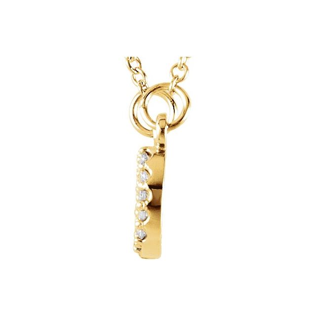 14K Yellow .07 CTW Natural Diamond "XO" Phrase 16 1/2" Necklace