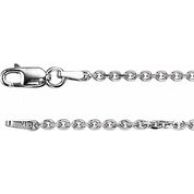 14K White 1.75 mm Diamond-Cut Cable 16" Chain