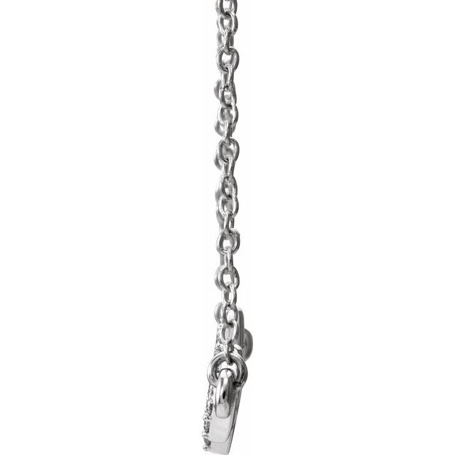 14K White Natural Diamond Heartbeat Necklace 1/6 CTW - Elegant Jewelry by [Brand Name]