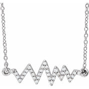 14K White Natural Diamond Heartbeat Necklace 1/6 CTW - Elegant Jewelry by [Brand Name]