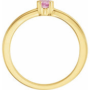 14K Yellow Natural Pink Tourmaline Family Stackable Ring