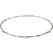 14K White 1/4 CTW Natural Diamond Bezel-Set Bangle 8" Bracelet