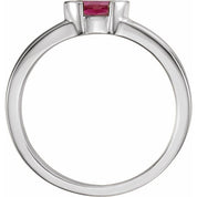 Sterling Silver Natural Pink Tourmaline Family Stackable Ring