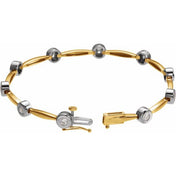 14K Yellow/White 1 CTW Natural Diamond Line 7 1/2" Bracelet