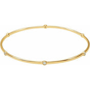 14K Yellow 1/4 CTW Lab-Grown Diamond Bezel-Set Bangle 8" Bracelet