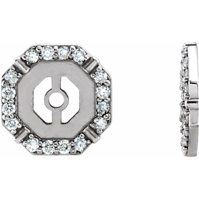 14K White 1/8 CTW Natural Diamond Earring Jackets