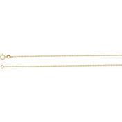 18K Yellow 1 mm Rope 20" Chain