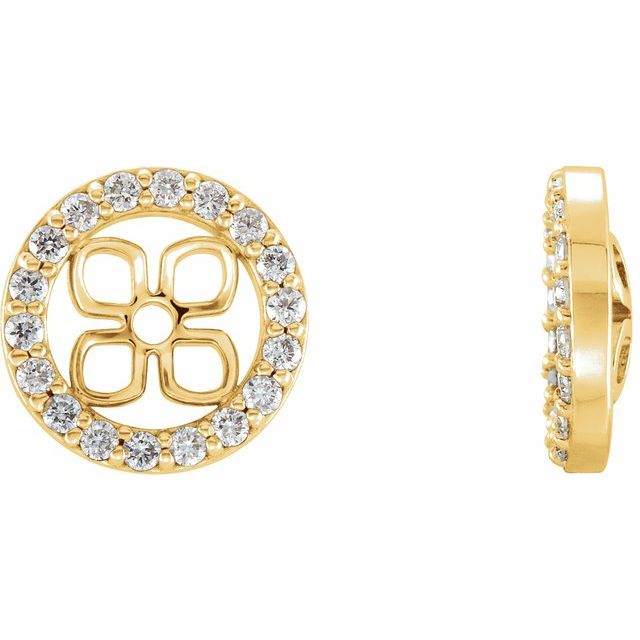 14K Yellow 6 mm ID 1/6 CTW Lab-Grown Diamond Earring Jackets