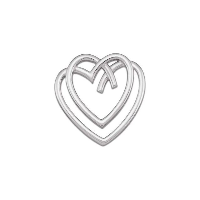 14K White Heart Pednant