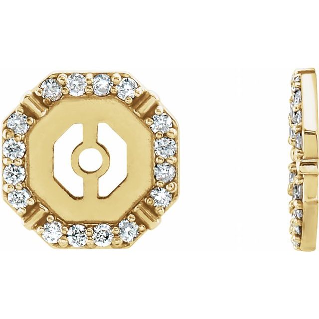 14K Yellow 1/8 CTW Natural Diamond Earring Jackets