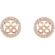 14K Rose 8 mm ID 3/8 CTW Natural Diamond Earring Jackets