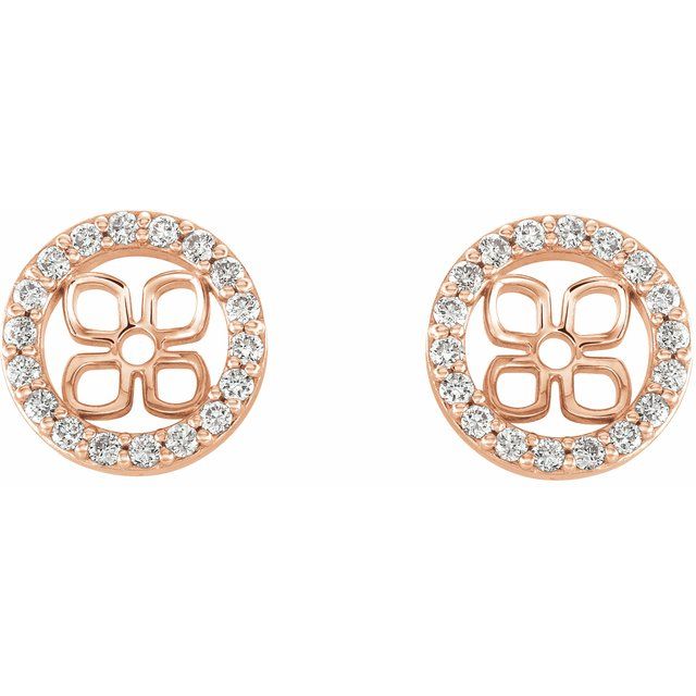 14K Rose 8 mm ID 3/8 CTW Lab-Grown Diamond Earring Jackets