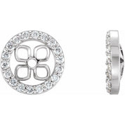 14K White 8 mm ID 3/8 CTW Natural Diamond Earring Jackets