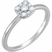 Platinum 1/4 CTW Natural Diamond Stackable Cluster Ring