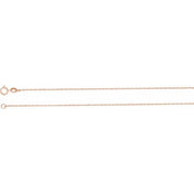 14K Rose 1 mm Rope 18" Chain