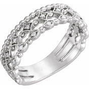 Platinum 1/8 CTW Natural Diamond Stackable Ring