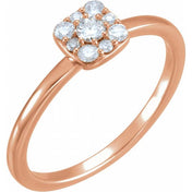 14K Rose 1/4 CTW Natural Diamond Stackable Cluster Ring