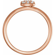14K Rose 1/4 CTW Natural Diamond Stackable Cluster Ring