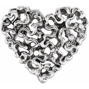 14K White Heart Pendant