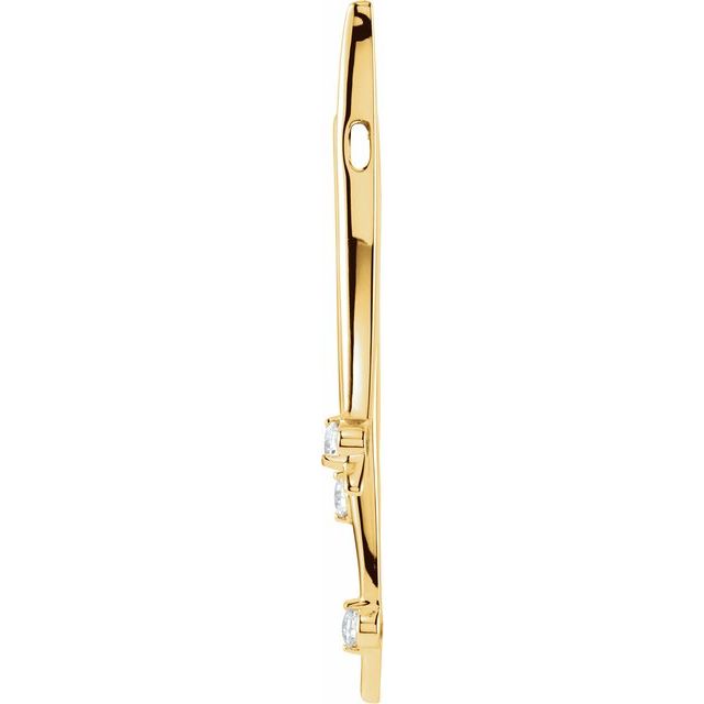 14K Yellow 3/8 CTW Natural Diamond Three-Stone Pendant