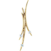14K Yellow 3/8 CTW Natural Diamond Three-Stone Pendant