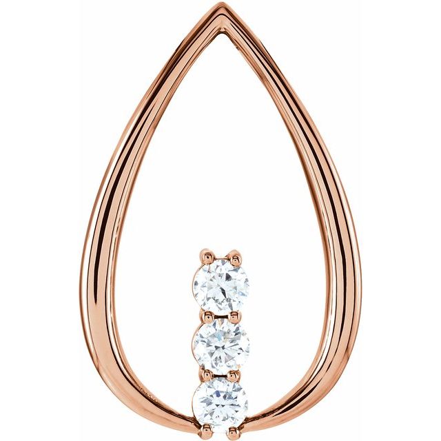 14K Rose 1/2 CTW Natural Diamond Freeform Pendant