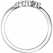14K White 1/3 CTW Natural Diamond Three-Stone Ring