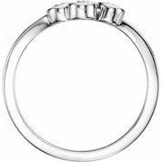 14K White 1/3 CTW Natural Diamond Three-Stone Ring
