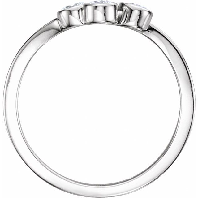 14K White 1/3 CTW Natural Diamond Three-Stone Ring