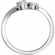 14K White 1/3 CTW Natural Diamond Three-Stone Ring