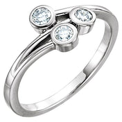 14K White 1/3 CTW Natural Diamond Three-Stone Ring