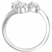 14K White 3/8 CTW Natural Diamond Three-Stone Ring