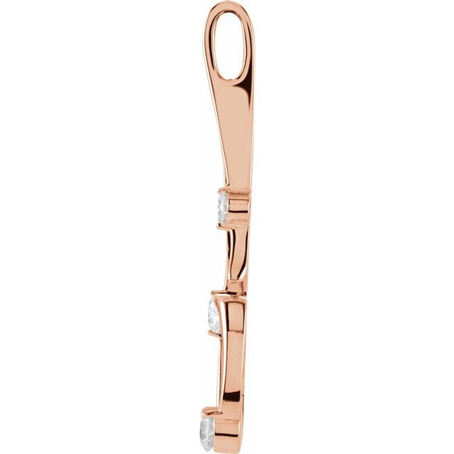 14K Rose 1/2 CTW Natural Diamond Freeform Pendant