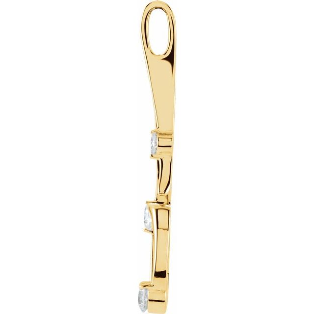 14K Yellow 1/2 CTW Natural Diamond Freeform Pendant