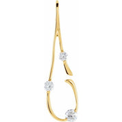 14K Yellow 1/2 CTW Natural Diamond Freeform Pendant
