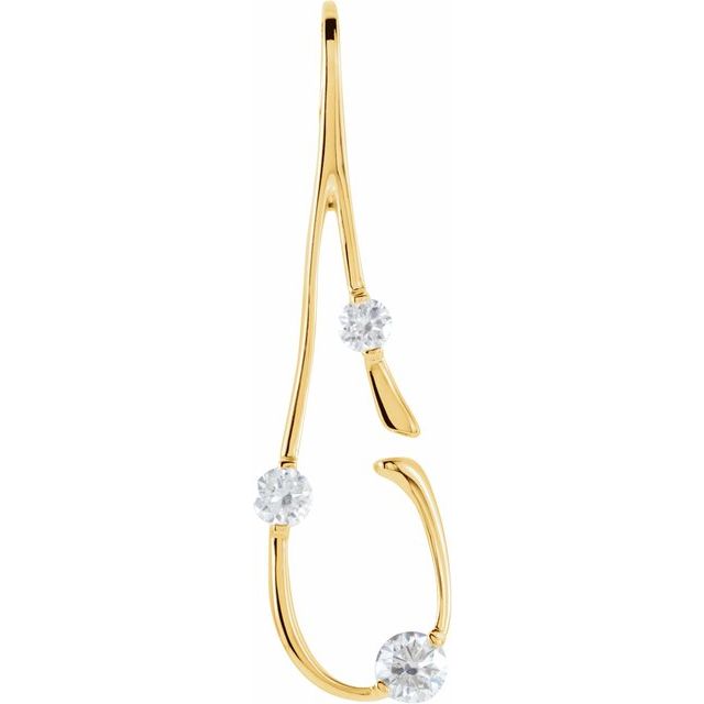 14K Yellow 1/2 CTW Natural Diamond Freeform Pendant