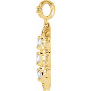 14K Yellow 1/4 CTW Natural Diamond Pendant