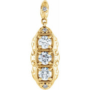 14K Yellow 1/4 CTW Natural Diamond Pendant