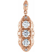 14K Rose 1/4 CTW Natural Diamond Pendant