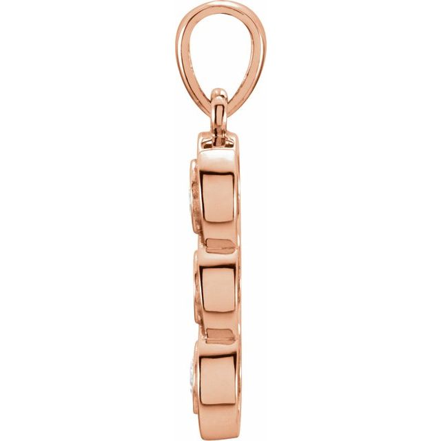 14K Rose 1/4 CTW Natural Diamond Three-Stone Pendant