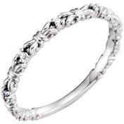 Sterling Silver .04 CTW Natural Diamond Stackable Ring