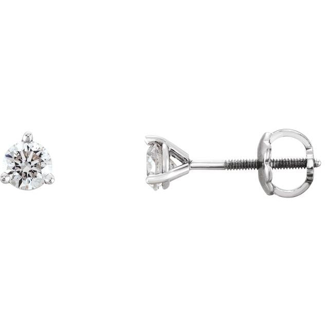 Platinum 1/3 CTW Natural Diamond Earrings