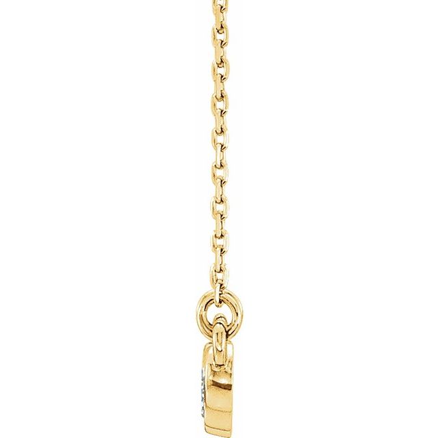14K Yellow .07 CTW Natural Diamond Bezel-Set 16-18" Necklace