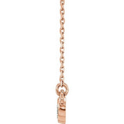 14K Lab-Grown Diamond Bar Necklace 16-18" with 1/3 CTW and .07 CTW Options