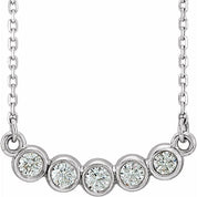 14K Lab-Grown Diamond Bar Necklace 16-18" with 1/3 CTW and .07 CTW Options